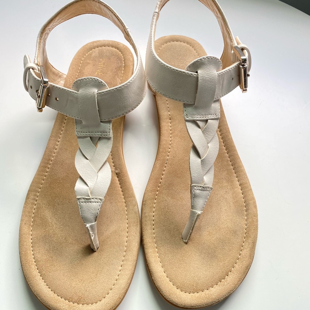 Nine West white sandals